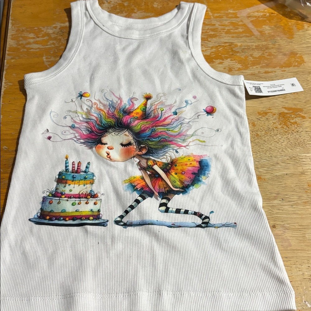Wonder Nation White Tank Top with Colorful Graphic